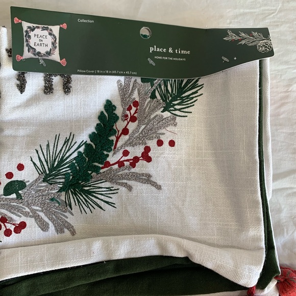 Peace On Earth Christmas Pillow Cases Only (2) 18x18 - Picture 2 of 7